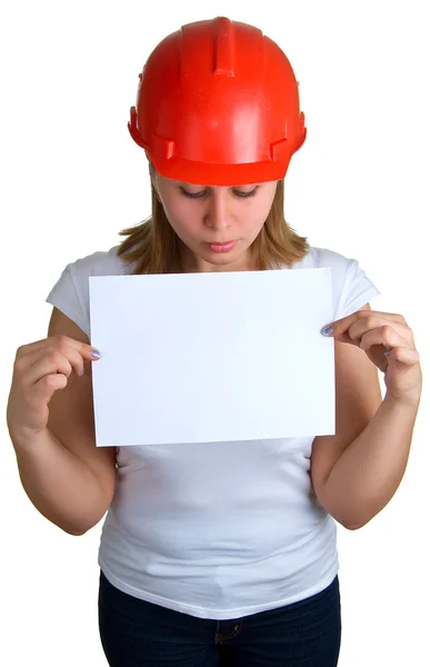 Women holding a sheet of paper — Stock Photo, Image