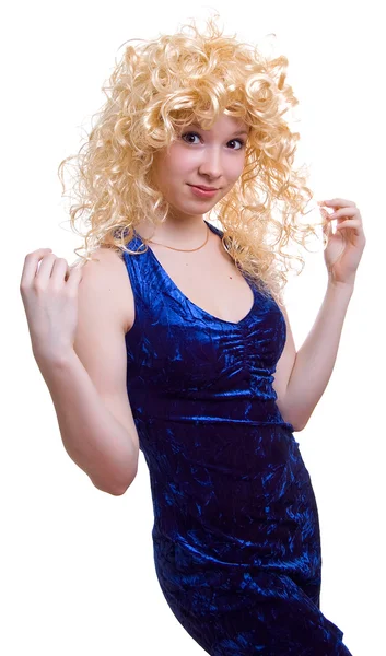 Кокетливою блондинка дівчина — стокове фото