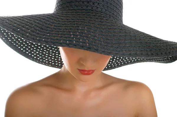 Frauen mit schwarzem Hut — Stockfoto