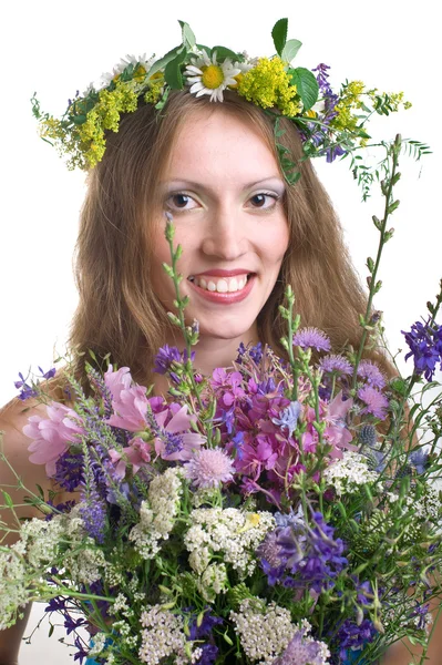 Giovani donne con fiori — Foto Stock