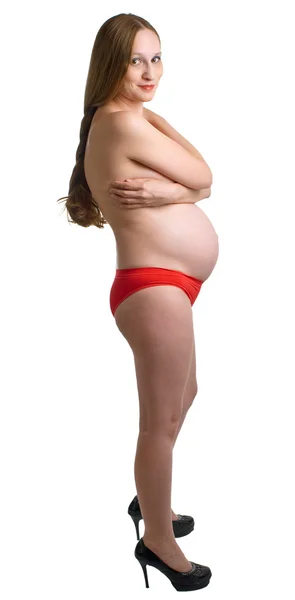 Nakna gravida kvinnor — Stockfoto