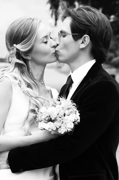 Kissing bride and groom 2 — Stock Photo, Image