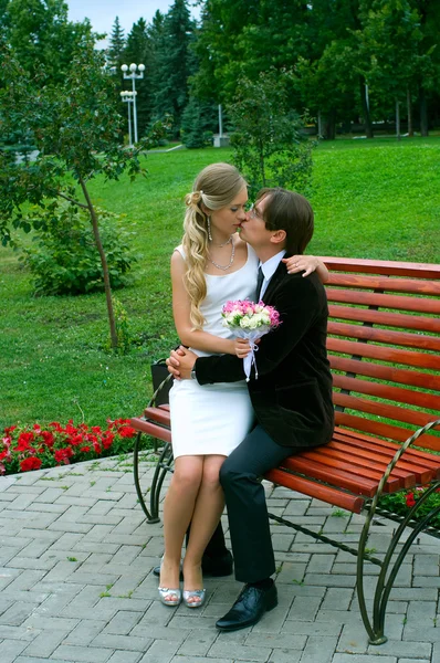 亲吻新娘和新郎 — 图库照片