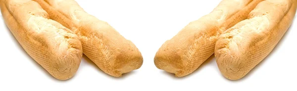 Frisches, schmackhaftes Brot auf Weiß — Stockfoto