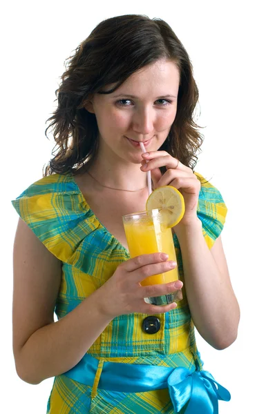Young girl with a cocktail glass — Stock Photo, Image