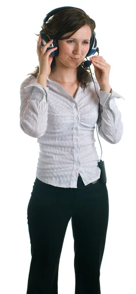 Young women in headphones — Stock Photo, Image