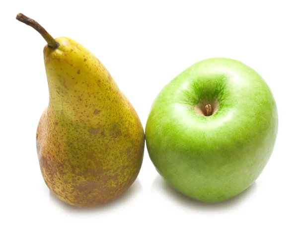 Groene peer en apple — Stockfoto