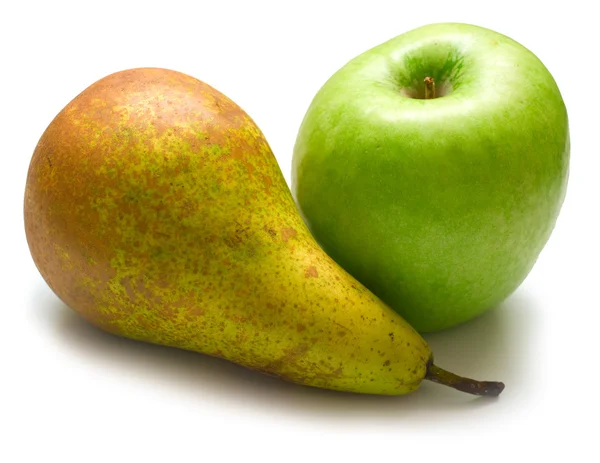 Green pear and apple — Zdjęcie stockowe