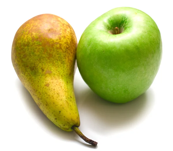 绿色梨和苹果 — 图库照片