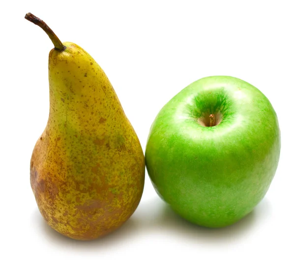 Zelené hrušky a jablka — Stock fotografie