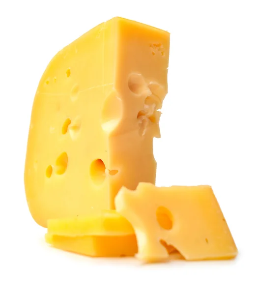 Stor bit och skivor ost — Stockfoto