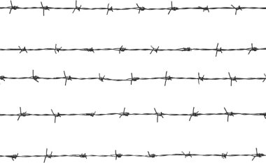 Five pieces of barbed wire clipart
