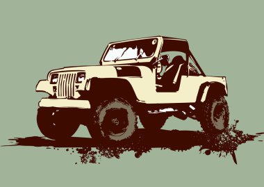 Vintage military vehicle clipart