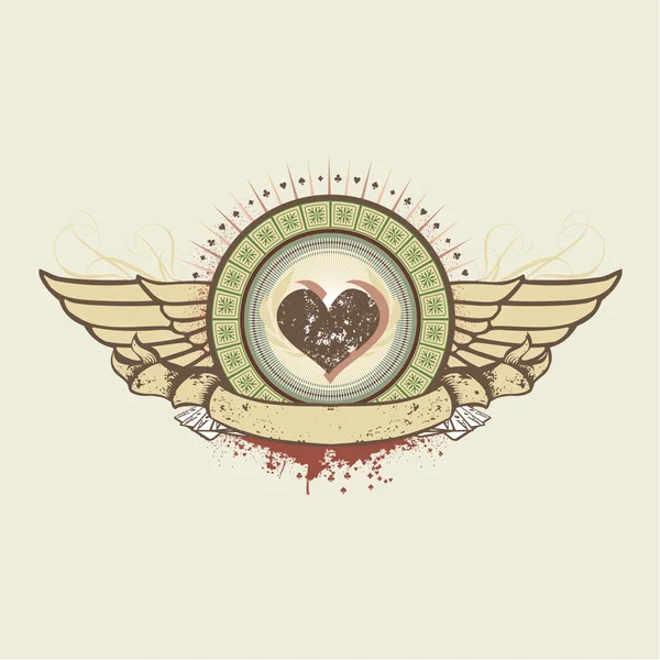 Hjärtan kostym emblem — Stockfoto