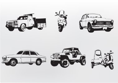 Silhouette cars. clipart