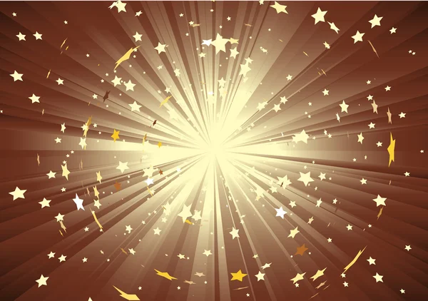 Light rays and burst of stars — Stock Photo, Image