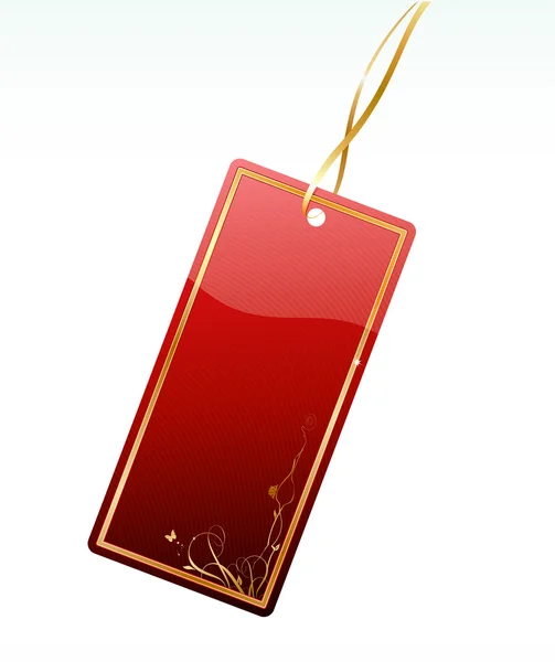 Lesklé červené cenovka — Stock fotografie