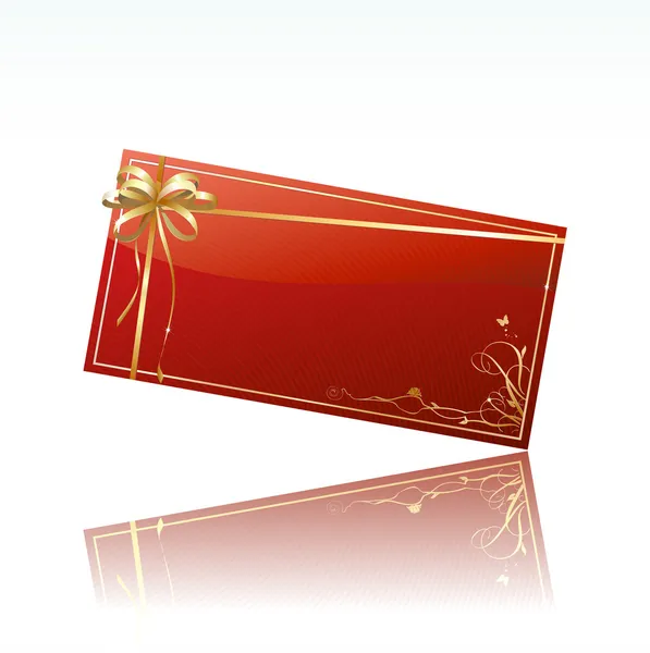 红色装饰的礼品卡 — 图库照片