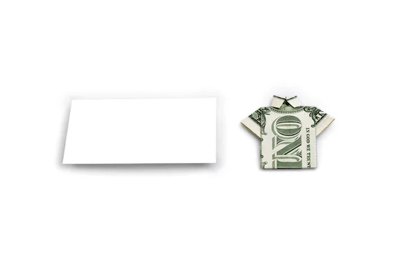 Λευκό τετράγωνο και 1 δολάριο — Φωτογραφία Αρχείου