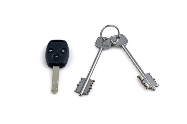 Huis sleutels en auto sleutel — Stockfoto