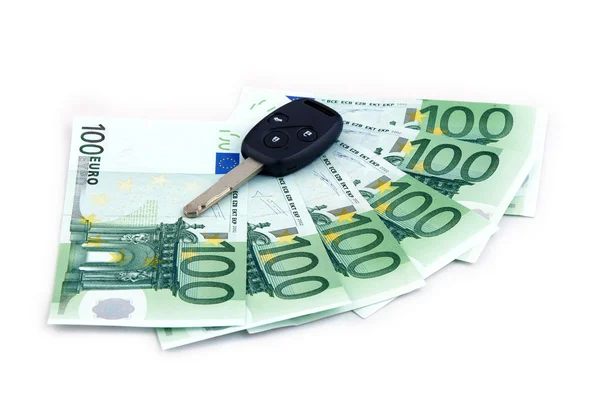 Bilen & hundratals euro som kredit — Stockfoto