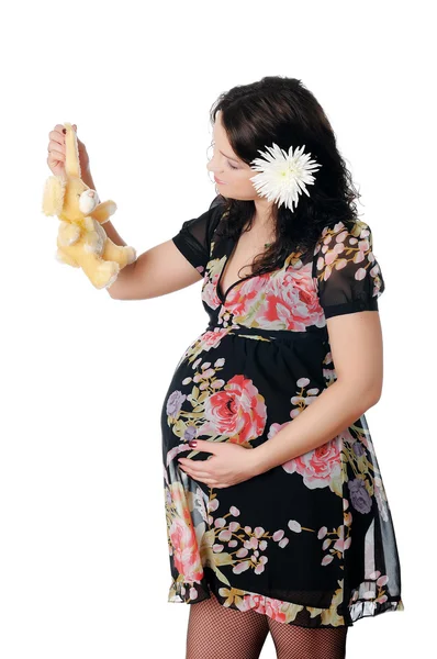 Bájos fiatal terhes nő — Stock Fotó