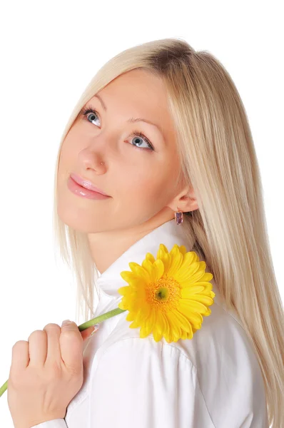 Young charming blonde in a white shirt Royalty Free Stock Photos