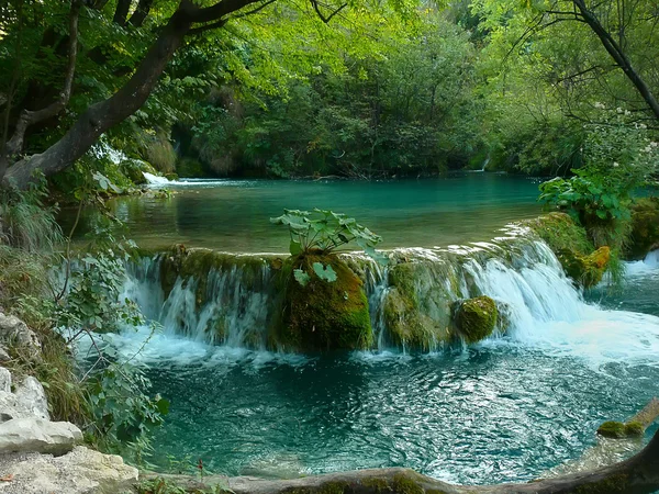 Dekorativer Wasserfall. Stockfoto