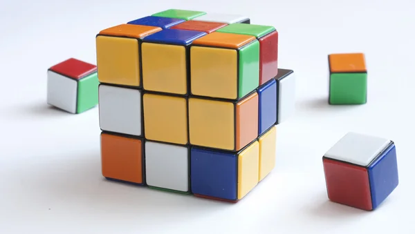 stock image Cube of rubik puzzle. Broken