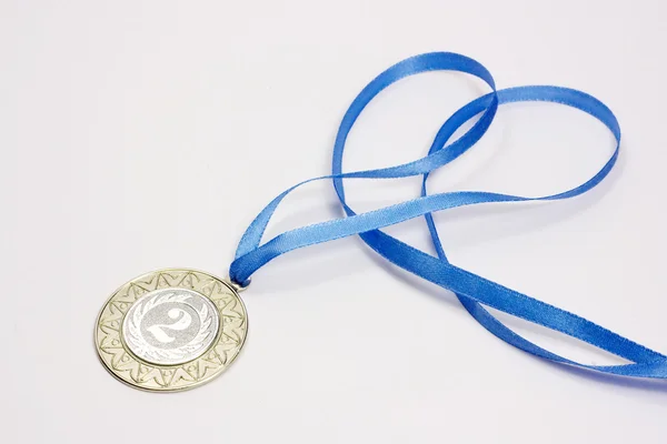 Zilveren sport medaille — Stockfoto