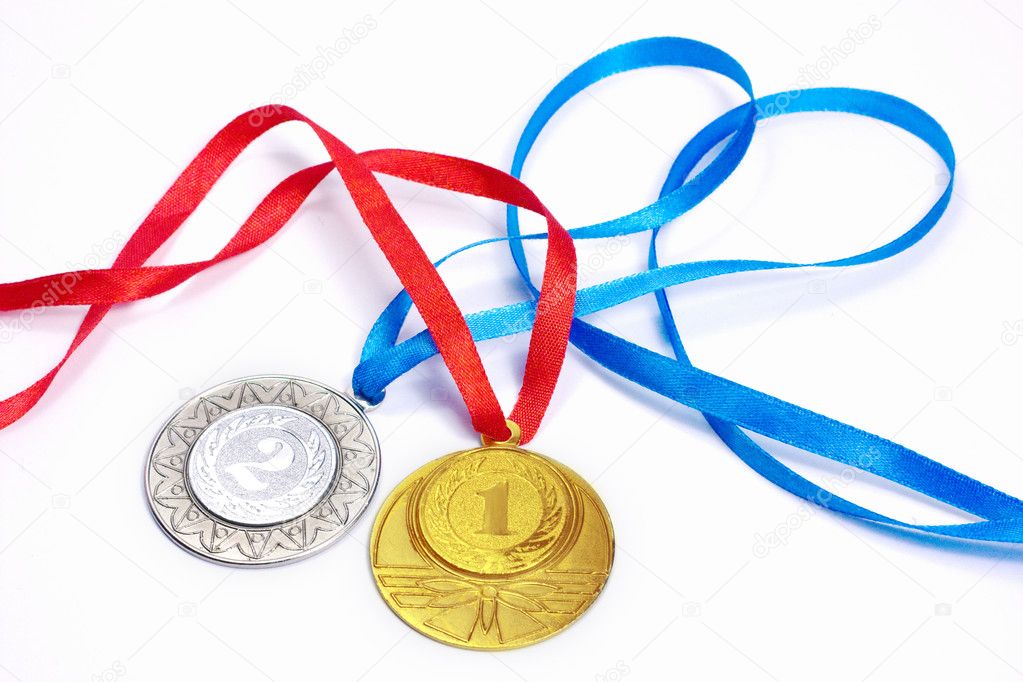 Gold and silver sport medals