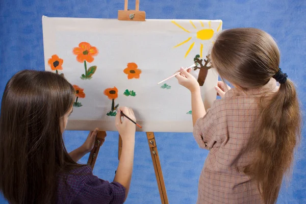 Two little painters — Stock Photo, Image