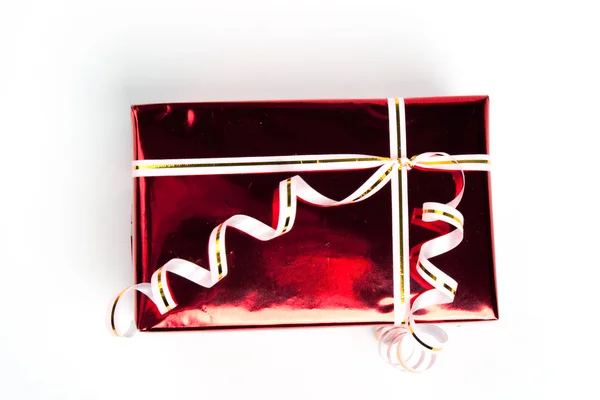Red box gift. View top — Stock Photo, Image