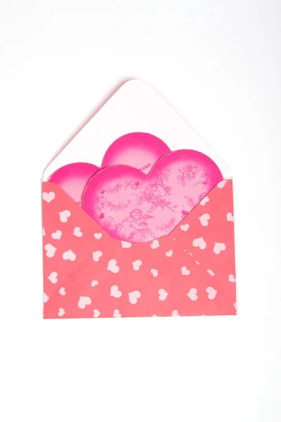 Pink pakke med gave til Valentine - Stock-foto