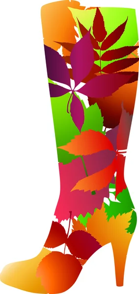 Virágos stilizált boot. — Stock Vector