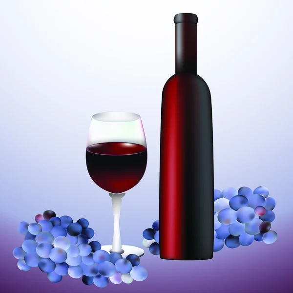Вино и виноград. — стоковый вектор