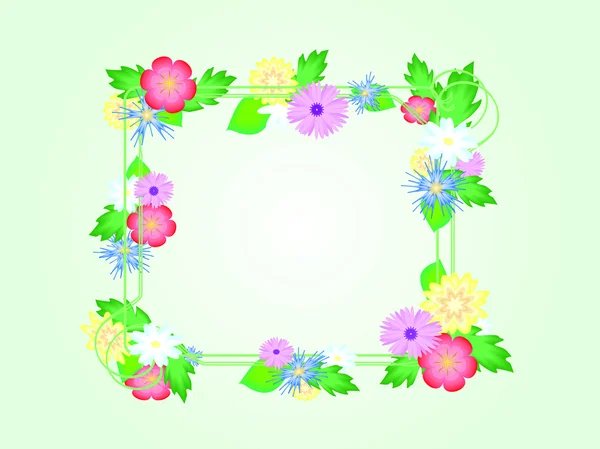Cadre et fleurs . — Image vectorielle
