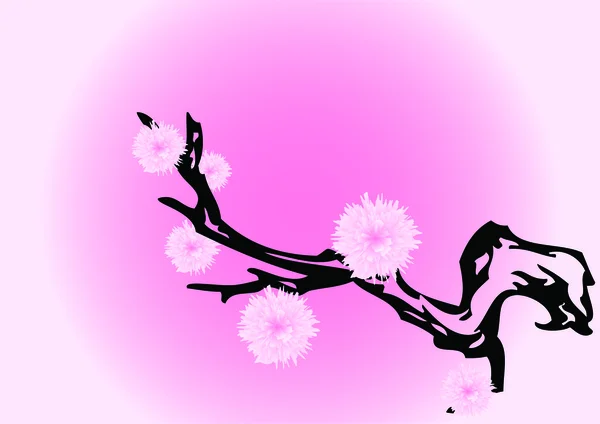 Arbre en fleurs. — Image vectorielle