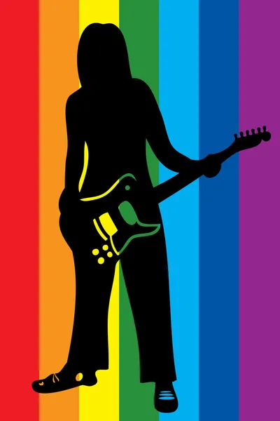 Guitariste silhouette . — Image vectorielle