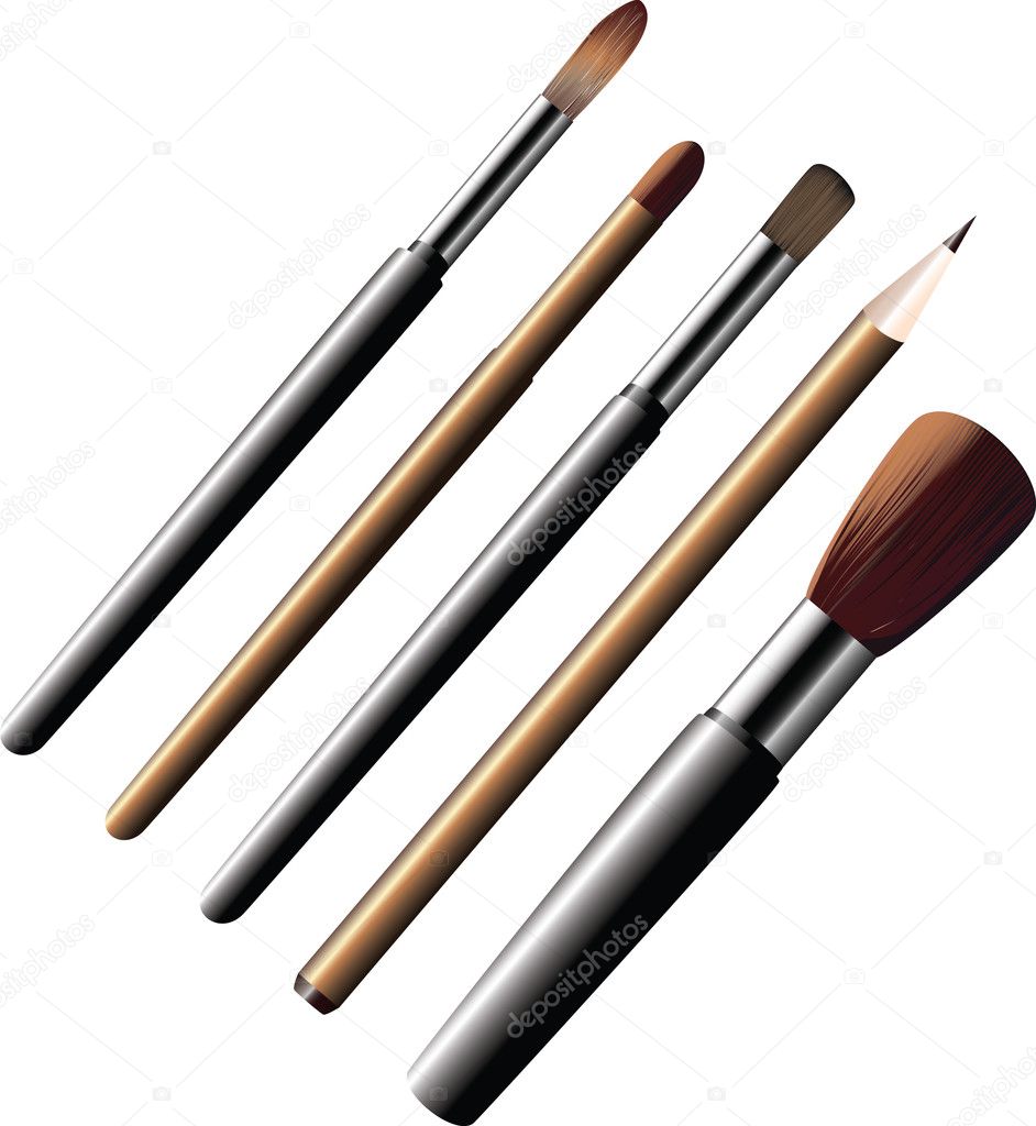 Cosmetic brushes and pencils.