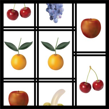 Fruits and slot machines. clipart