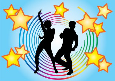 The dancing couple. Vector. clipart
