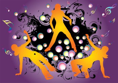 Hip hop silhouettes. clipart