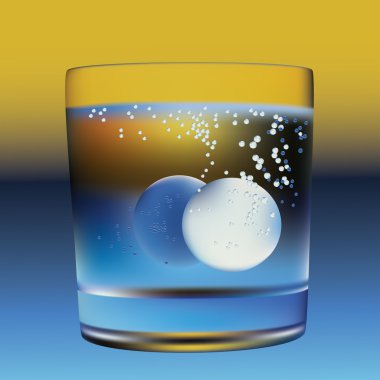 Water and tablets. clipart