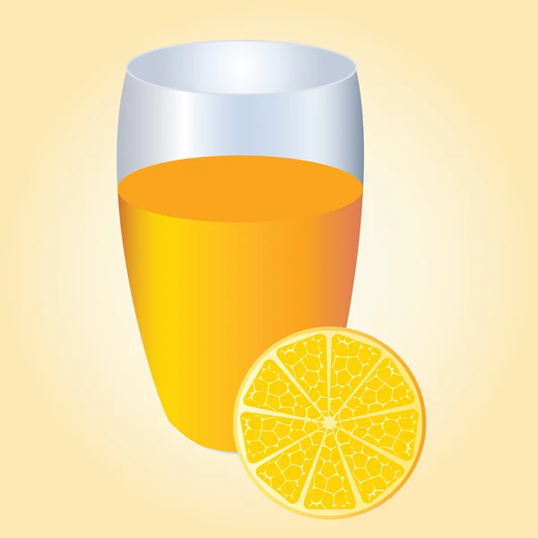 Succo d'arancia e arancia . — Vettoriale Stock