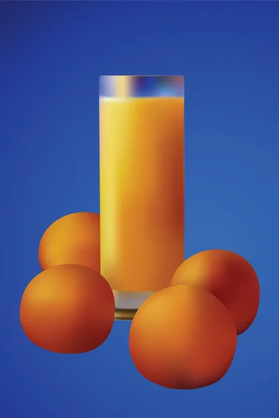 Juice and oranges. — Stock Vector