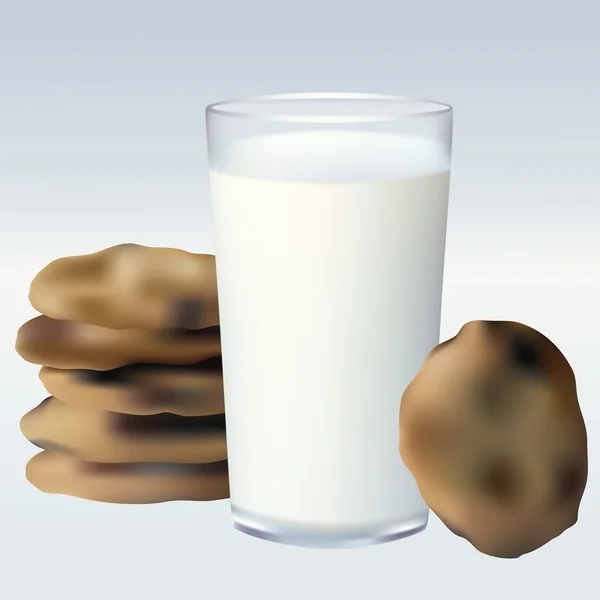 牛奶和饼干. — 图库矢量图片