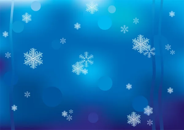 Vinter bakgrund med snöflingor. — Stock vektor