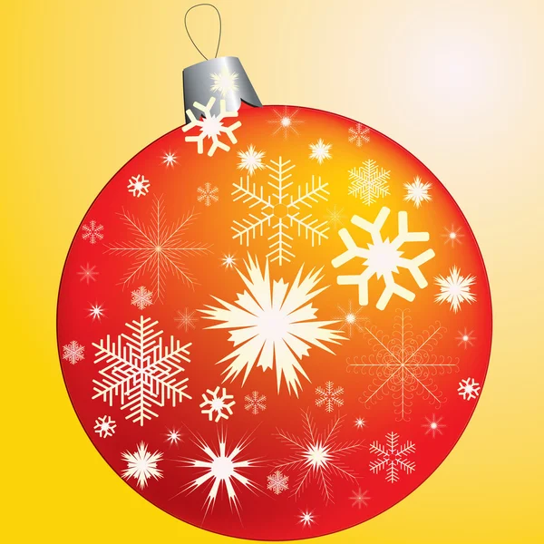 Boule de Noël avec flocons de neige — Image vectorielle