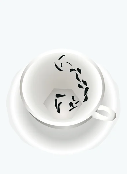 Weiße Tasse mit Teeblättern. — Stockvektor